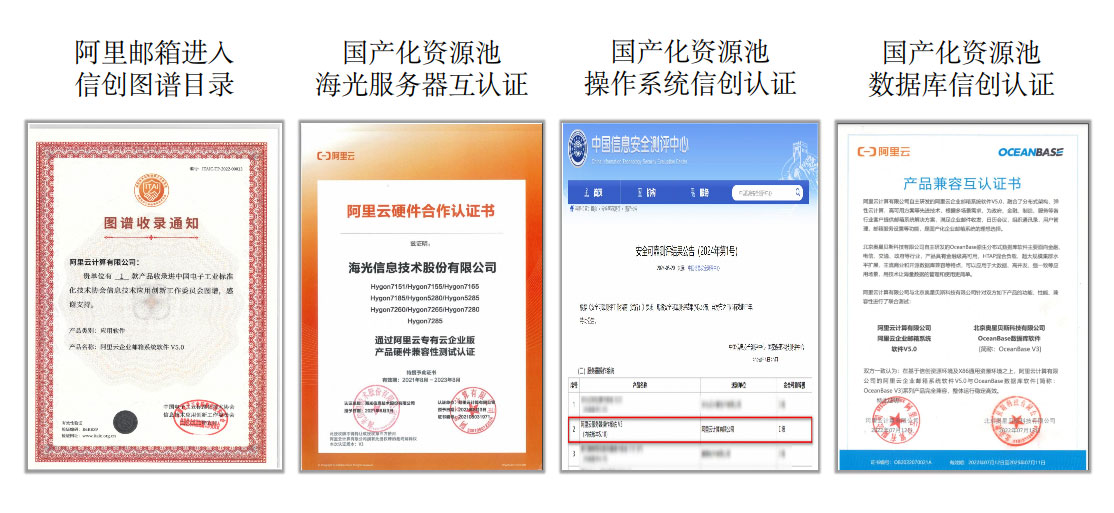 阿里邮箱SaaS国产化规格版本相关证书.jpg